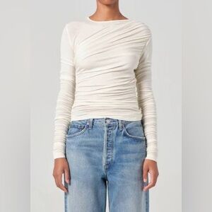 Agolde Tania ruched jersey top